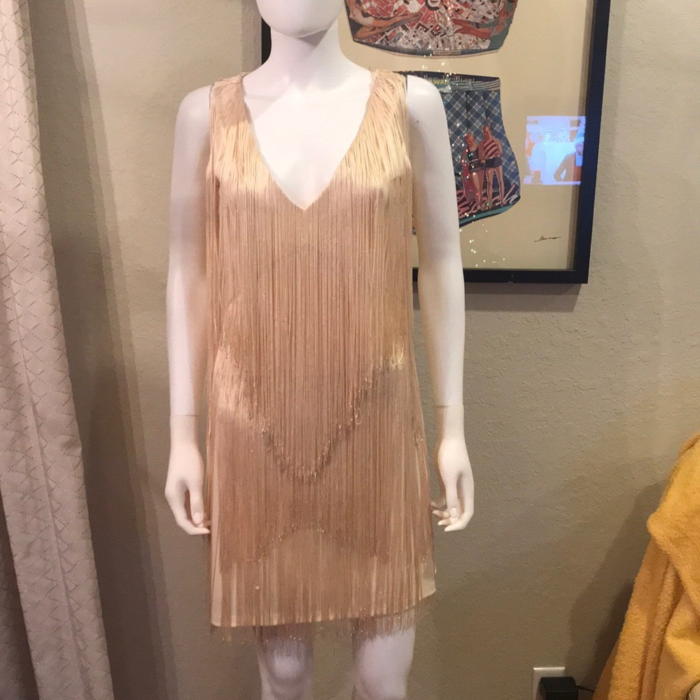 Boston proper fringe roaring 20’s gold - glamorous